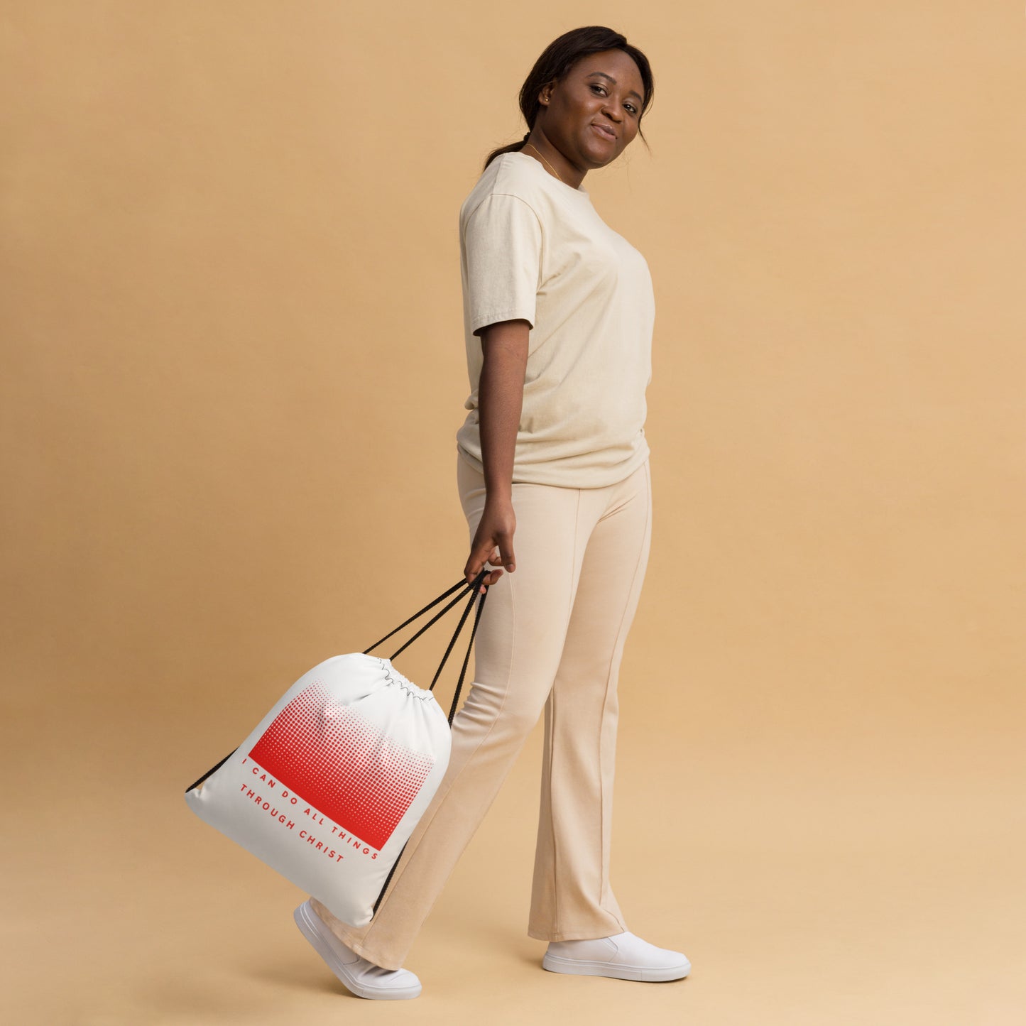 "I can Do All Things Trough Christ"...Drawstring bag