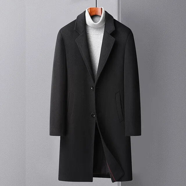 Premium Men's Wool Trench Coat