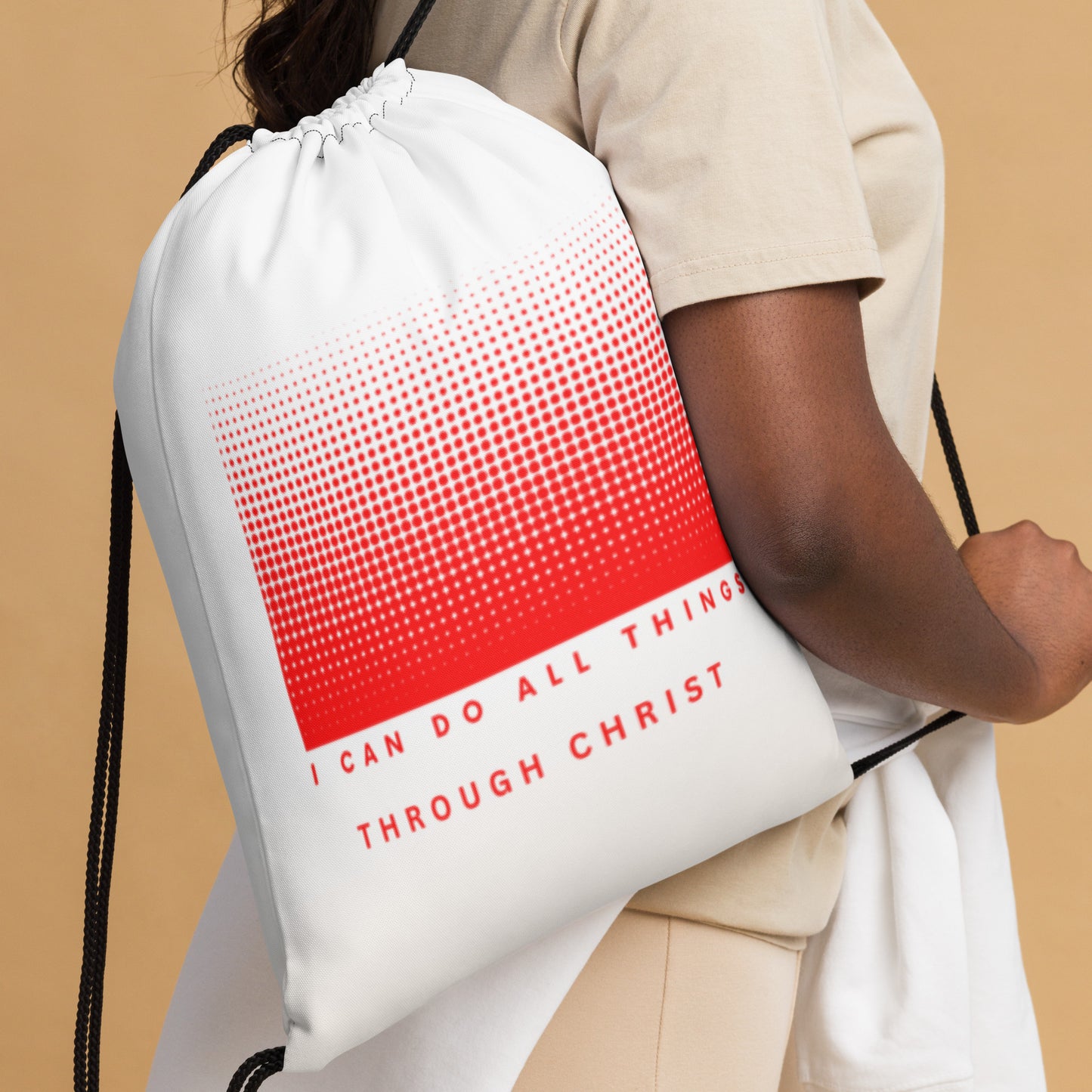 "I can Do All Things Trough Christ"...Drawstring bag