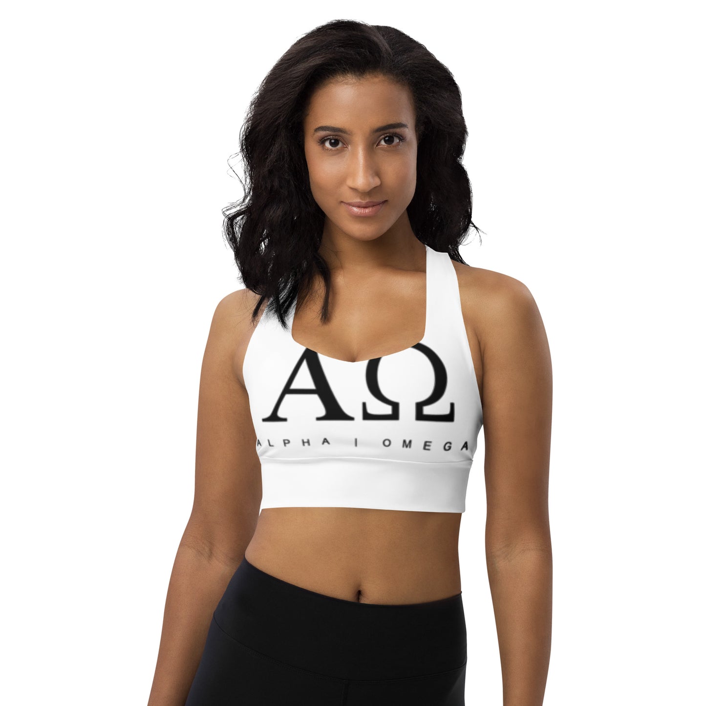 "Alpha & Omega" Longline sports bra