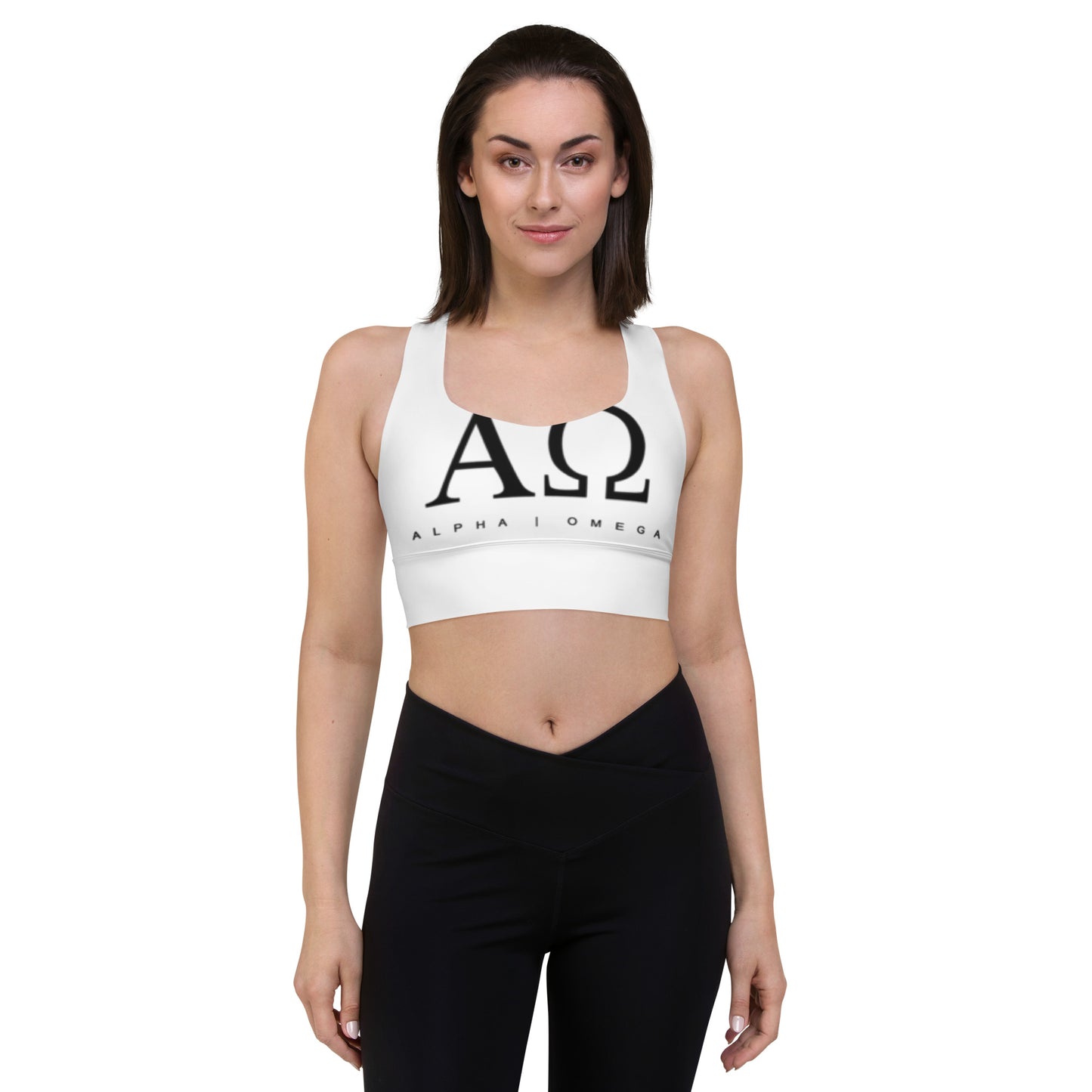 "Alpha & Omega" Longline sports bra