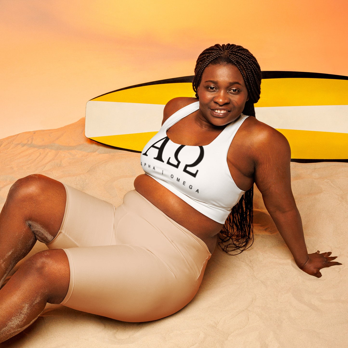 "Alpha & Omega" Longline sports bra