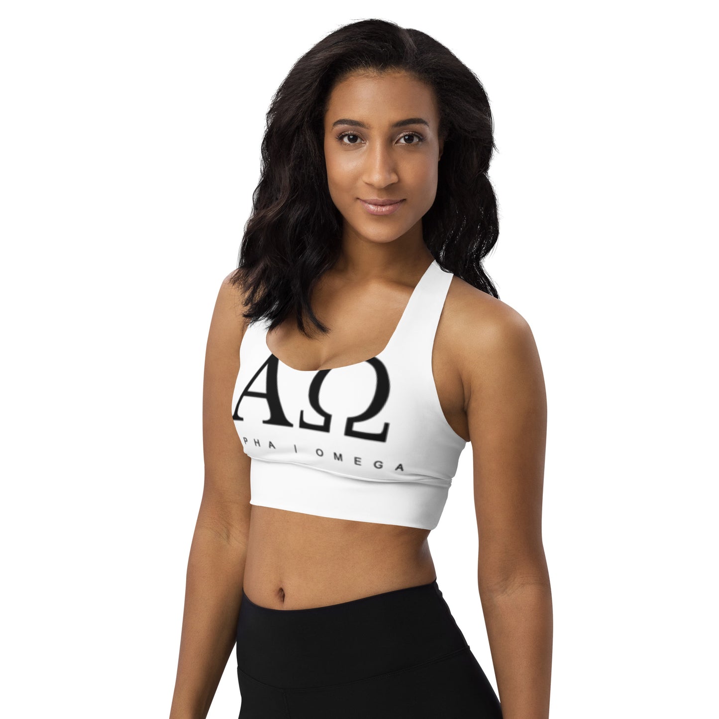 "Alpha & Omega" Longline sports bra