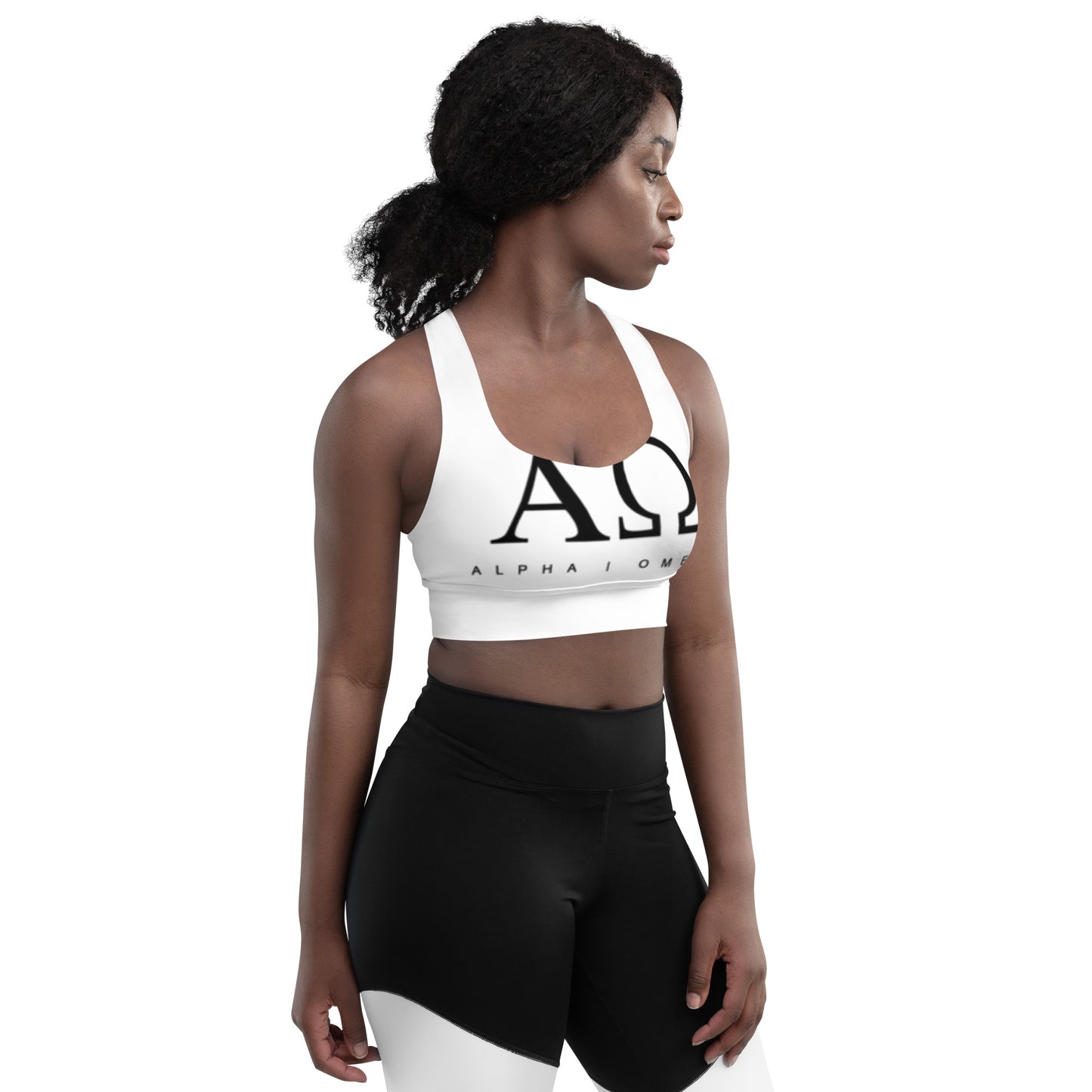 "Alpha & Omega" Longline sports bra