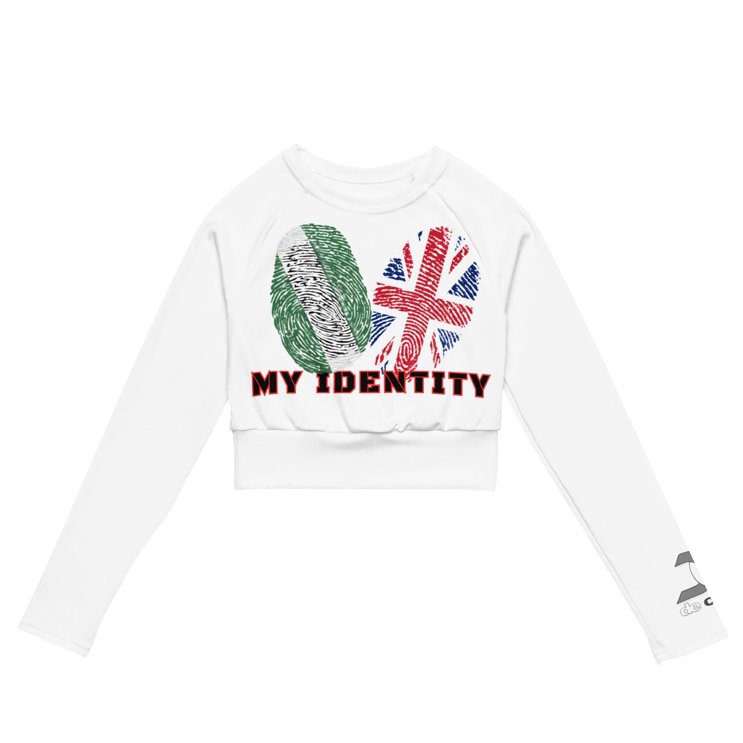 Recycled long-sleeve crop top