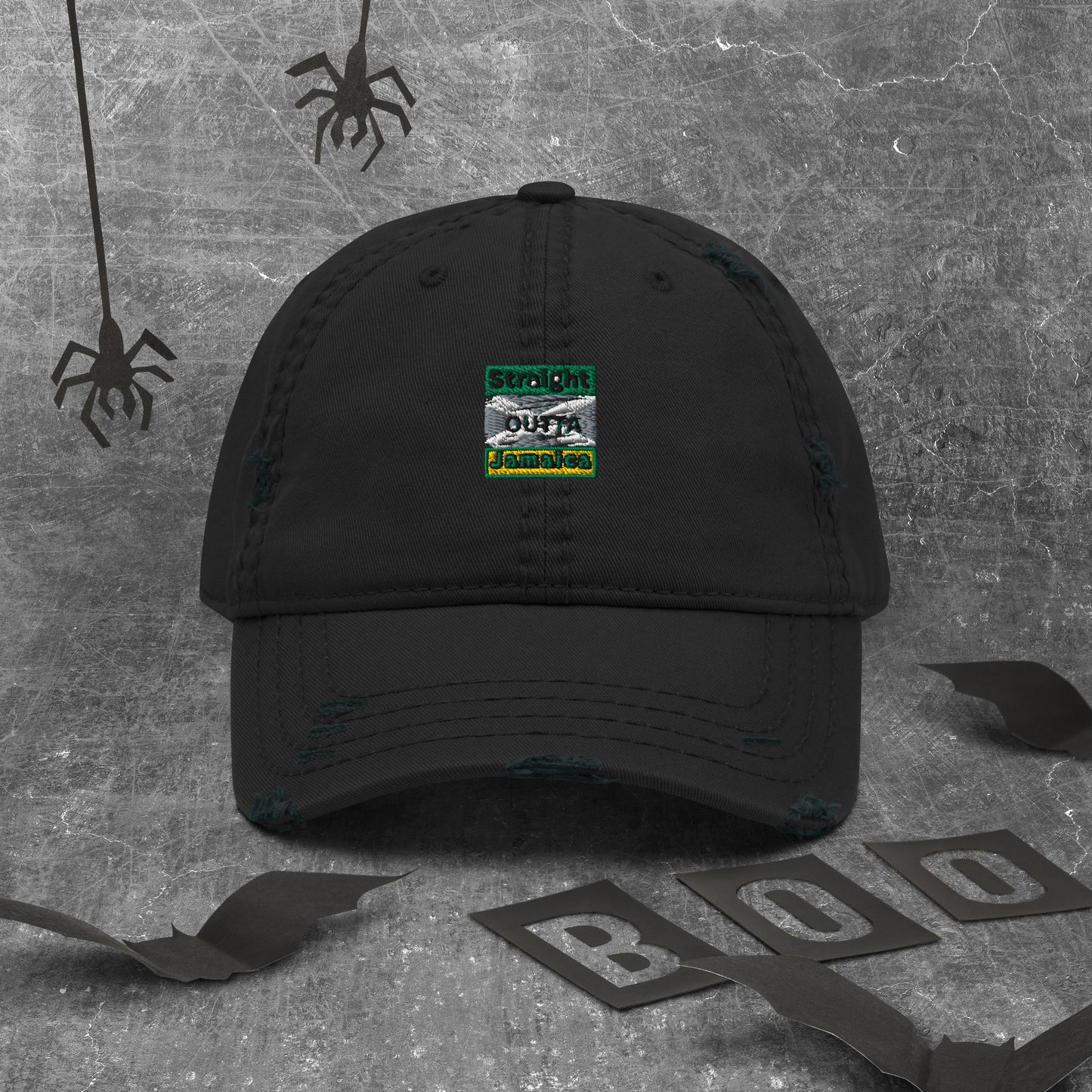 Outta Jamaica" Distressed Dad Hat