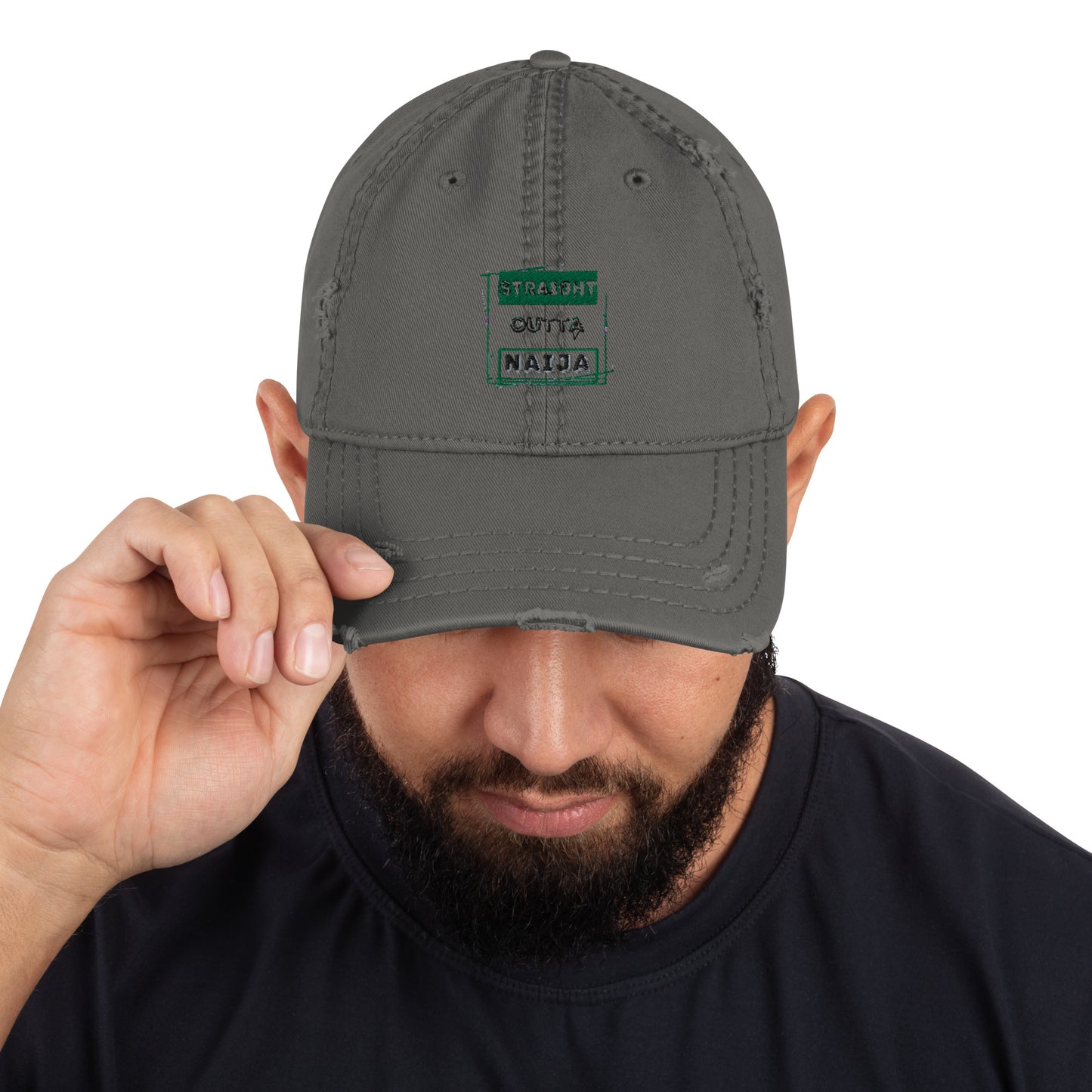 "Outta Naija" Distressed Dad Hat