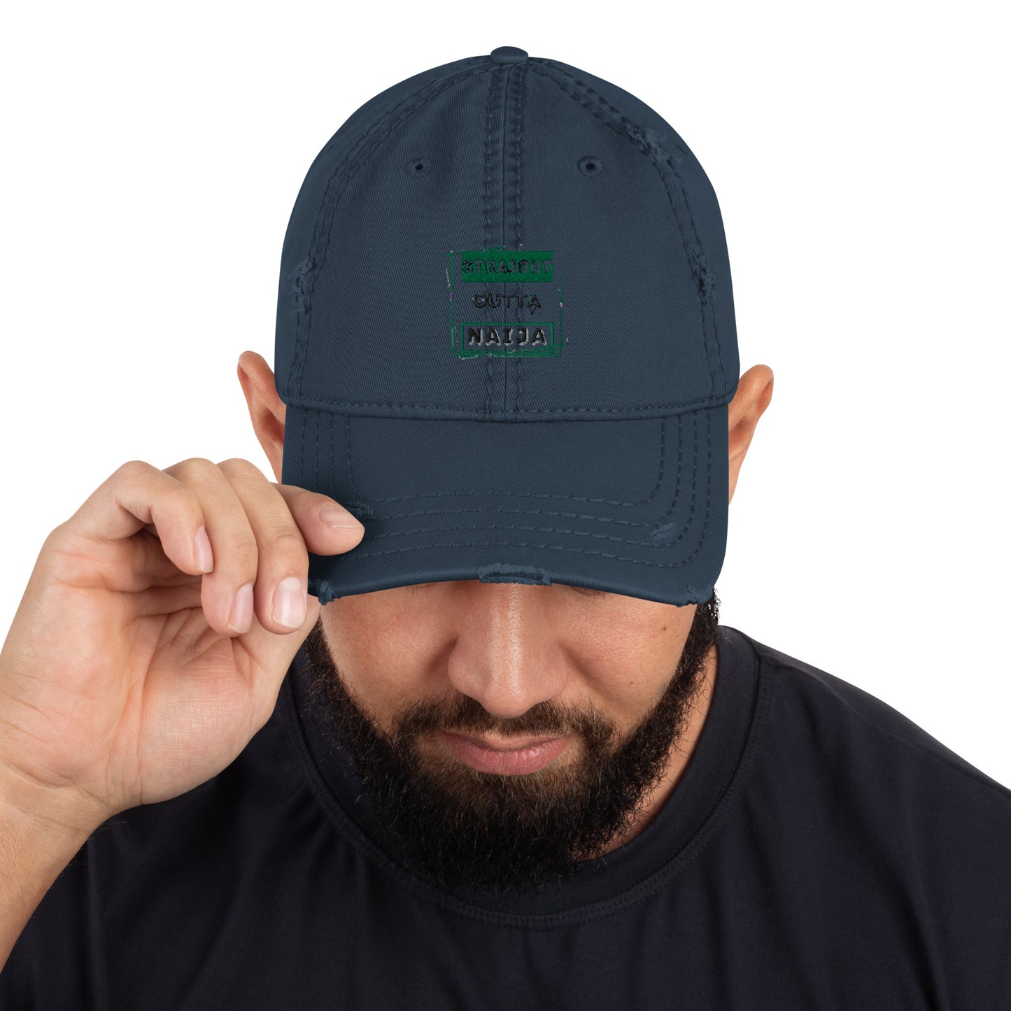 "Outta Naija" Distressed Dad Hat