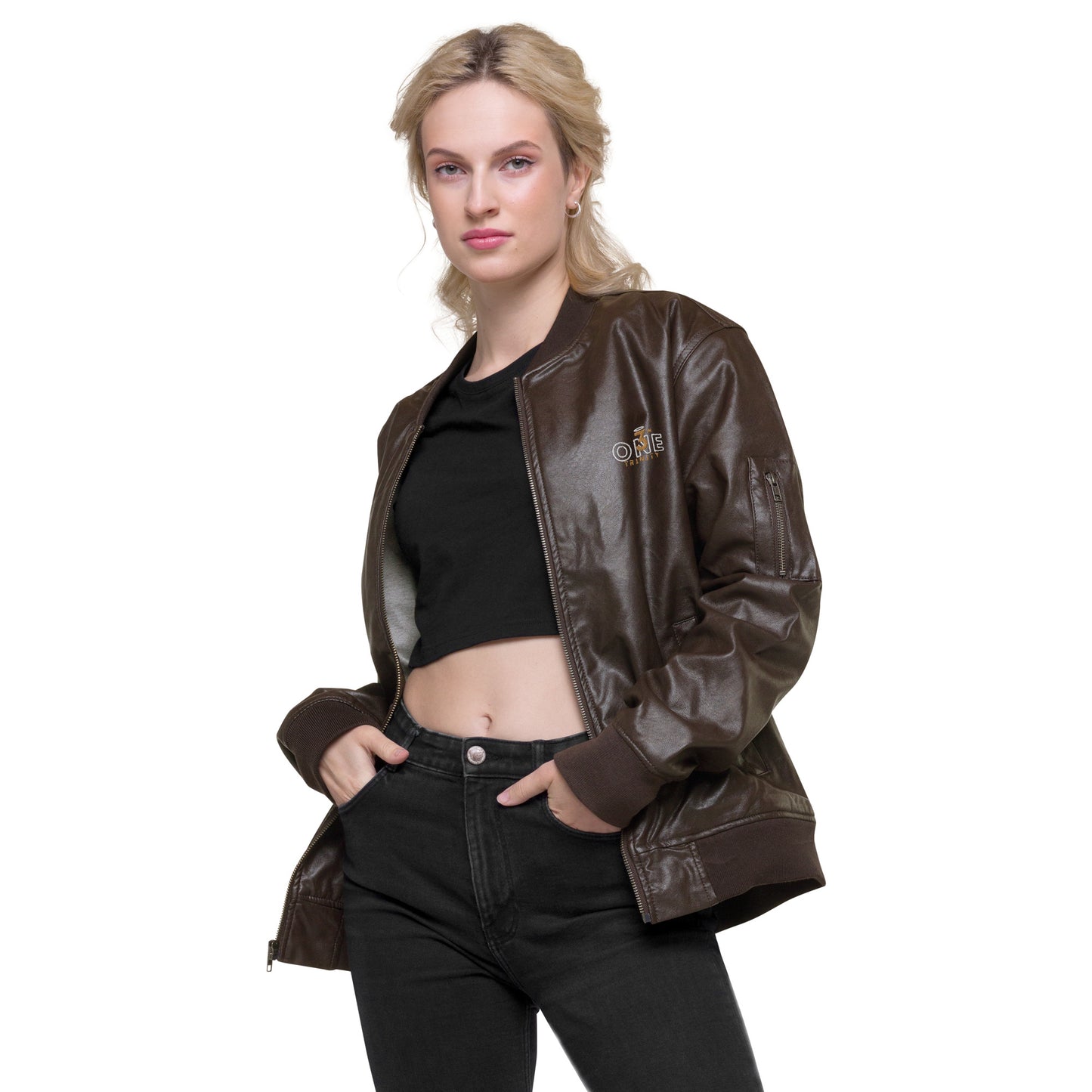 "3 IN ONE" Leather Bomber Jacket