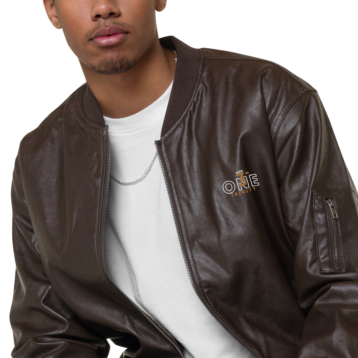 "3 IN ONE" Leather Bomber Jacket