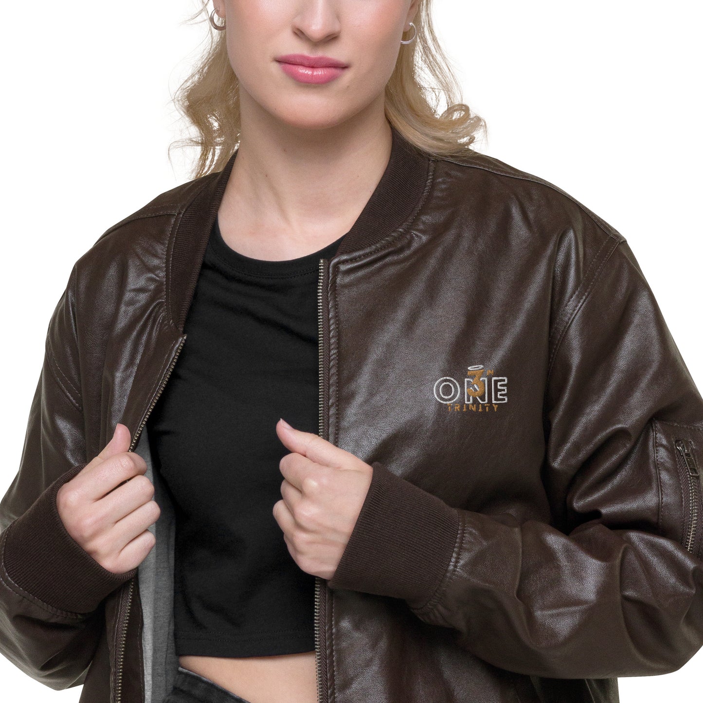"3 IN ONE" Leather Bomber Jacket