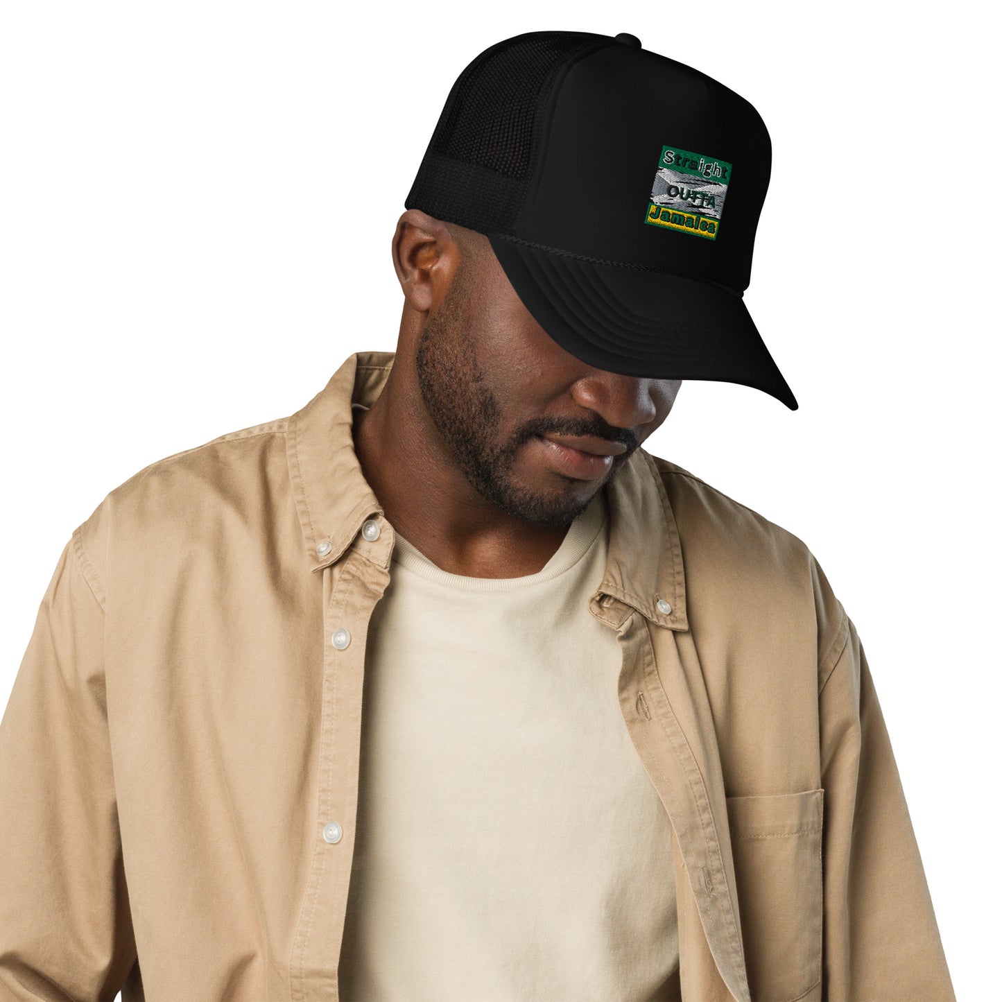 "STRAIGHT OUTTA JAMAICA" Foam trucker hat