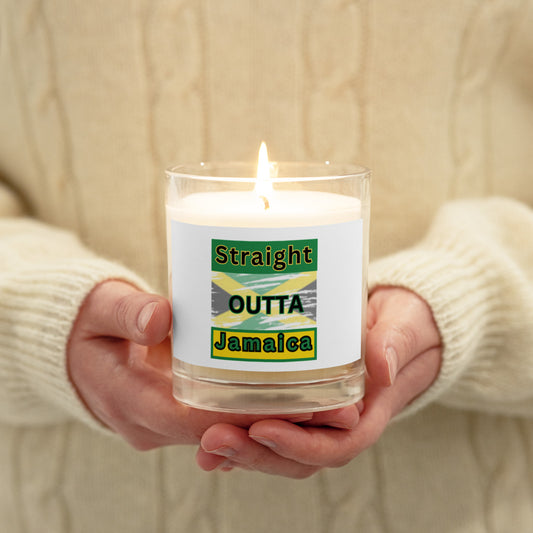 "Outta jamaican" Glass jar soy wax candle