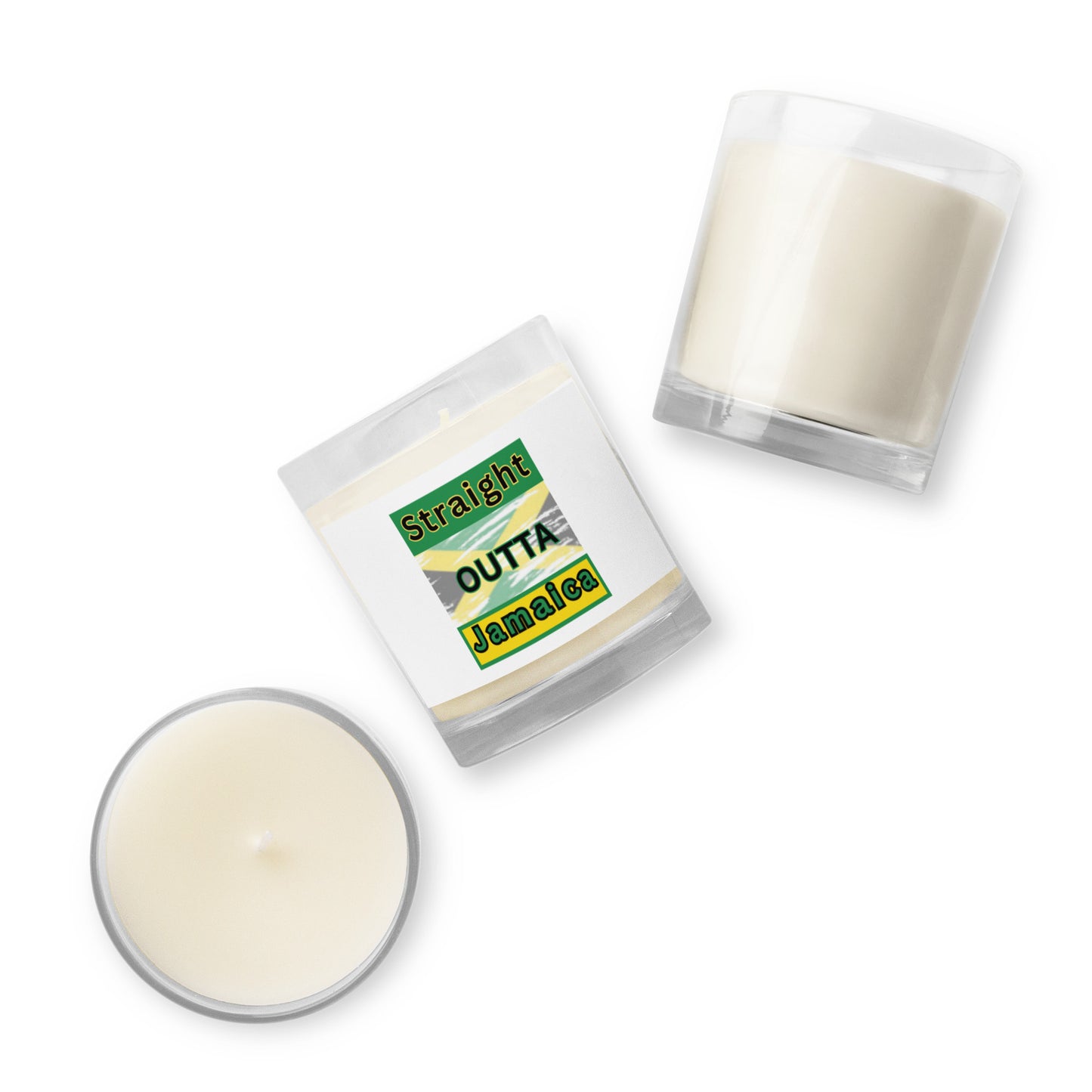 "Outta jamaican" Glass jar soy wax candle