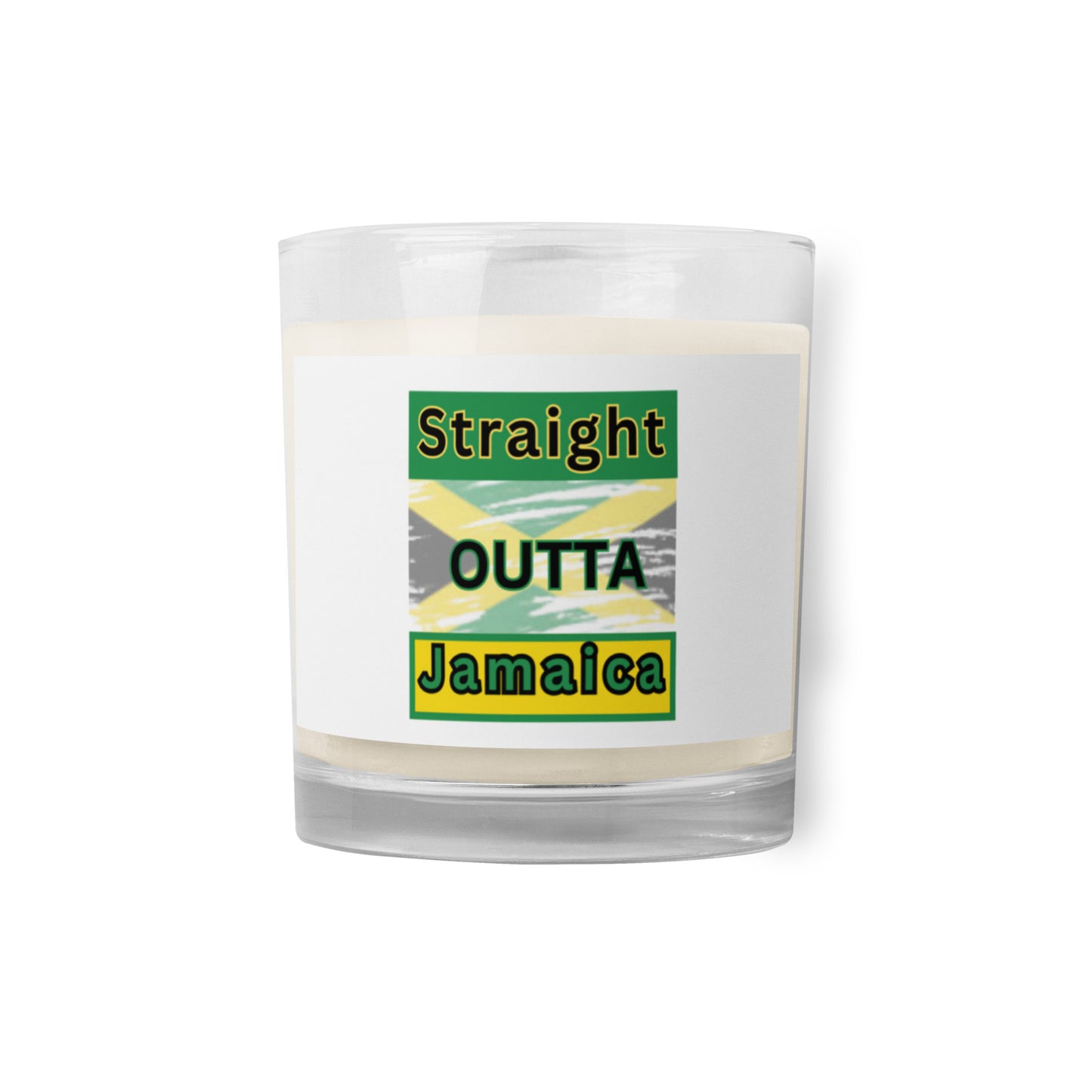 "Outta jamaican" Glass jar soy wax candle