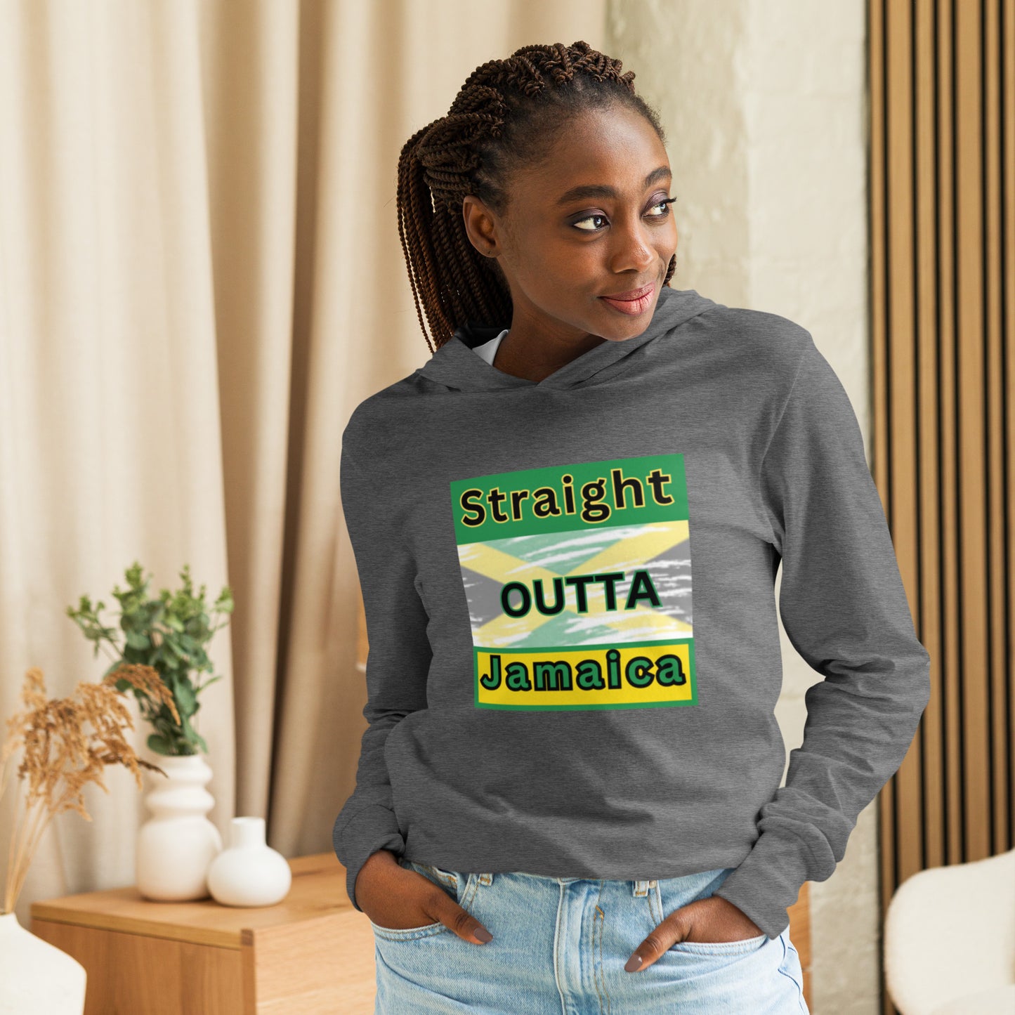"Outta Jamaica" Hooded long-sleeve tee