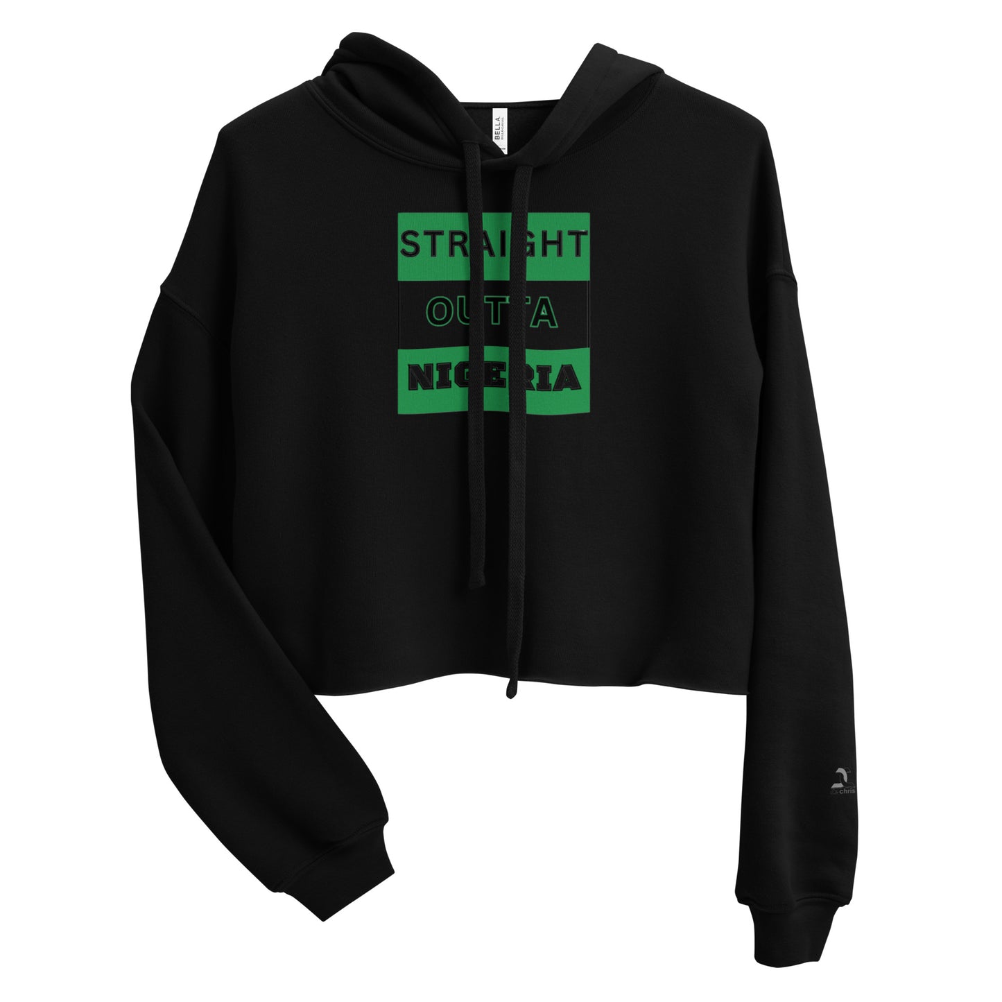 Straight Outta Nigeria" Crop Hoodie