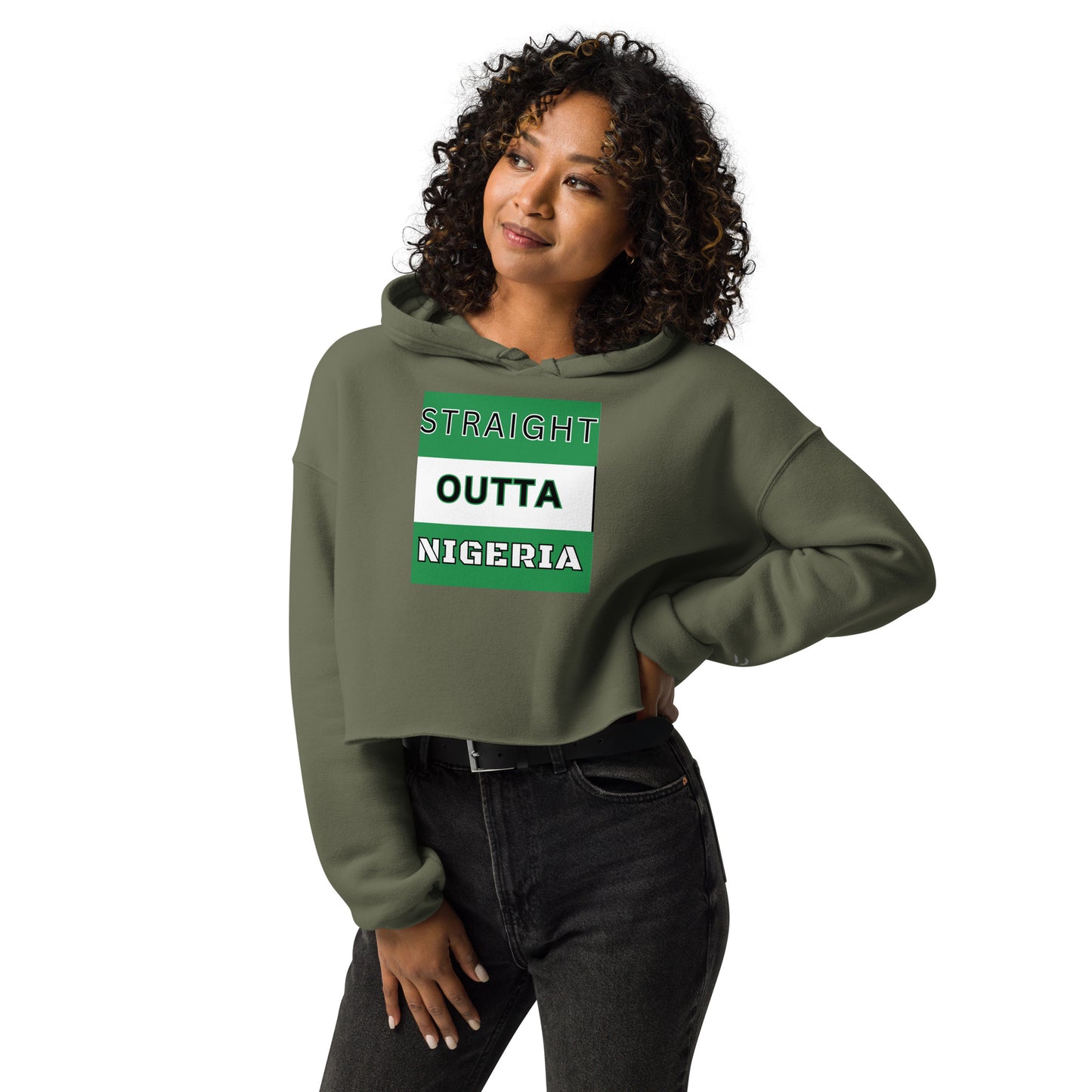 STRAIGHT OUTTA NIGERIA "GWG) Crop Hoodie
