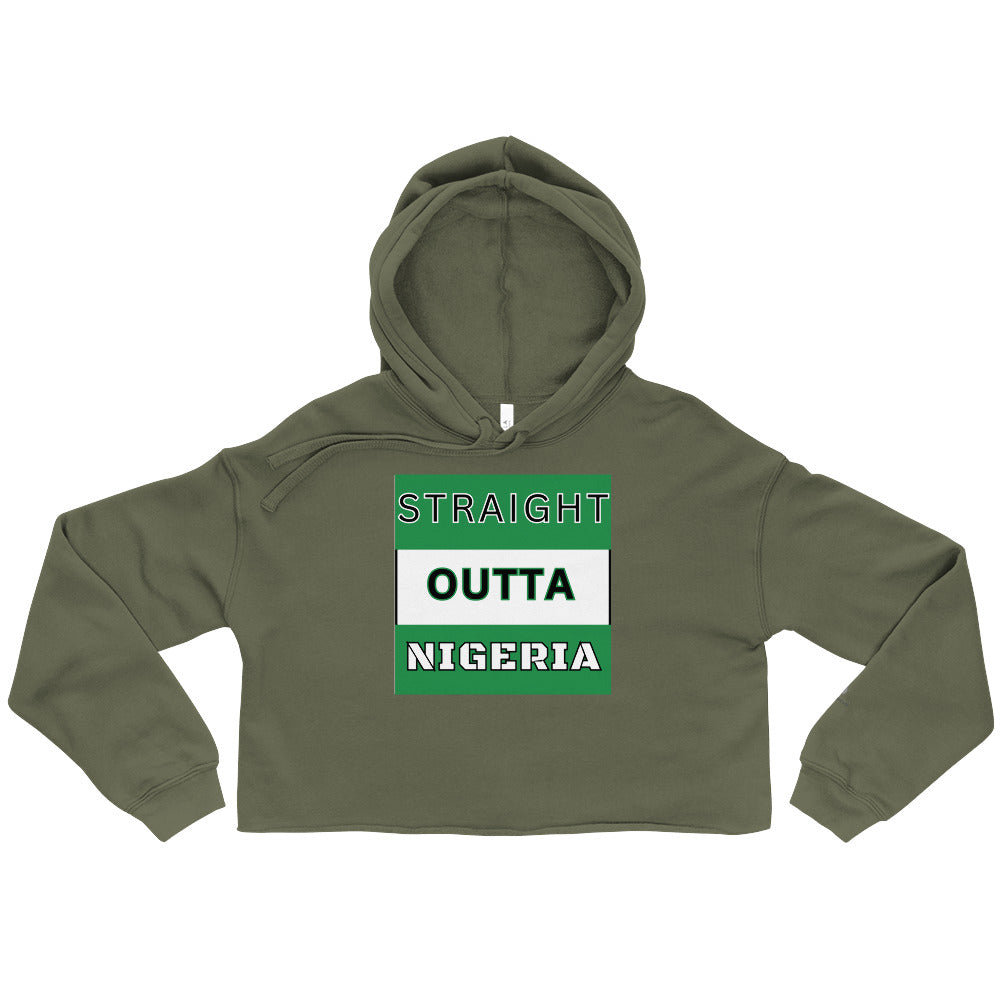 STRAIGHT OUTTA NIGERIA" (GWG) Crop Hoodie